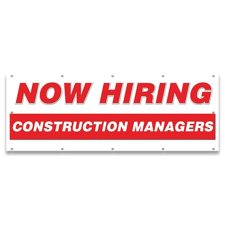 Signmission Now Hiring Construction Managers Banner Apply Inside Accepting Application Single Sided B-120-30220